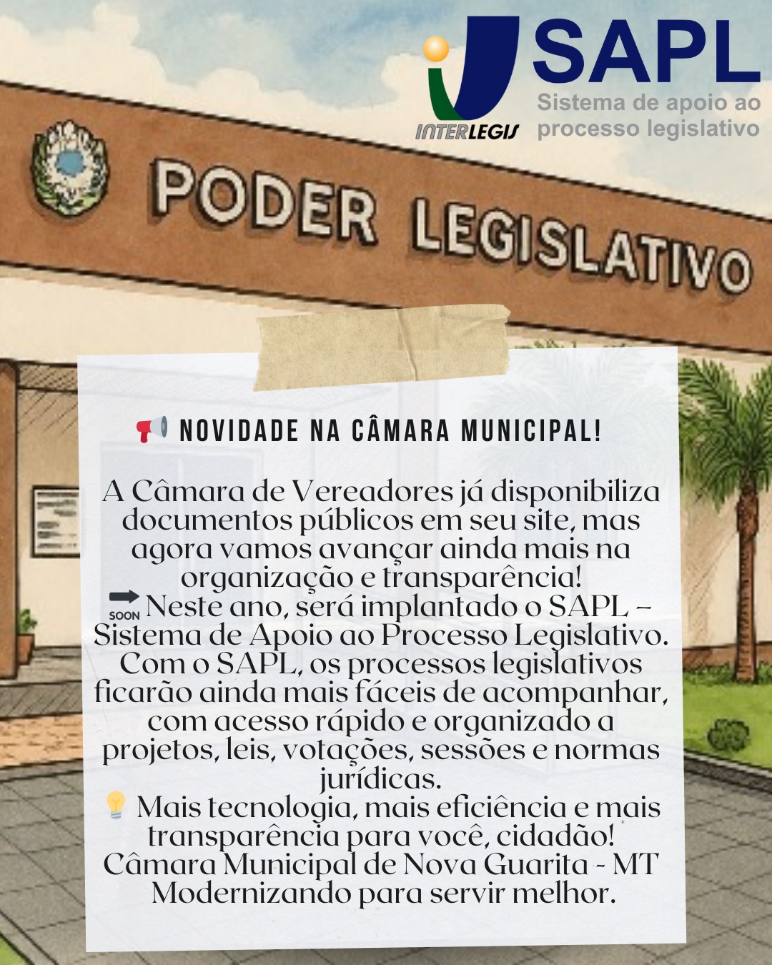 Câmara Municipal de Nova Guarita-MT inicia implantação do SAPL para modernizar e dar mais transparência ao processo legislativo