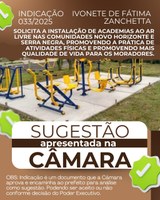 INDICAÇÃO 033/2025 - IVONETE DE FÁTIMA ZANCHETTA