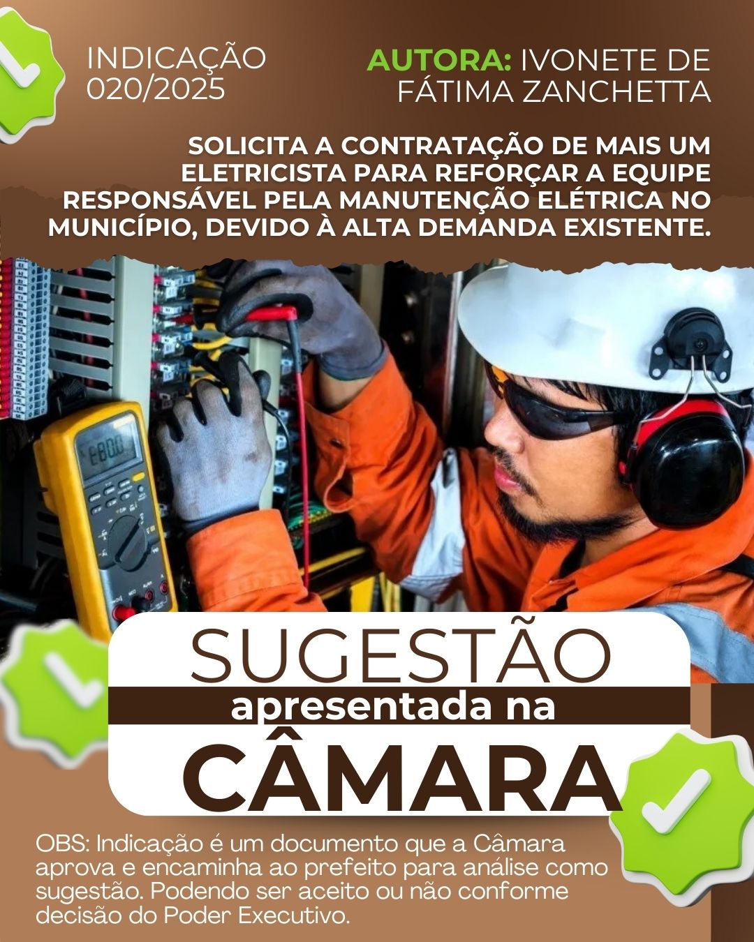 INDICAÇÃO Nº 020/2025