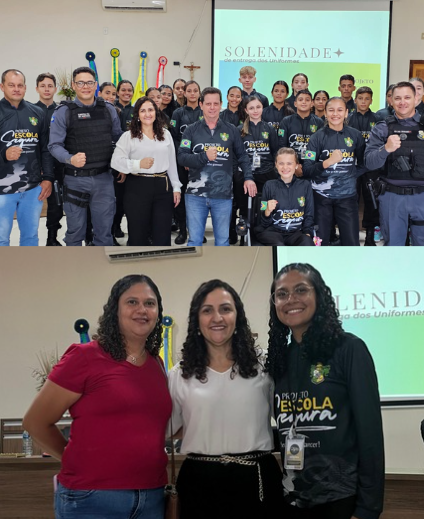 Autoridades entregam uniformes a alunos do Projeto Escola Segura em solenidade na Câmara de Nova Guarita