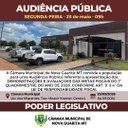 Dia 25 de maio às 9h da manhã tem AUDIÊNCIA PÚBLICA na Câmara Municipal de Nova Guarita