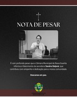 É com profundo pesar que a Câmara Municipal de Nova Guarita informa o falecimento da servidora Sandra Dalprai, que contribuiu com empenho e dedicação para a nossa comunidade.