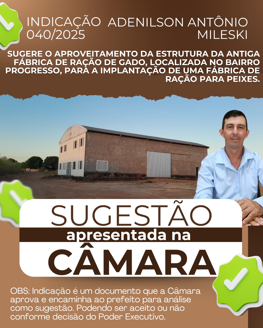 Indicação 040/2025 - Autoria: Adenilson Antônio Mileski