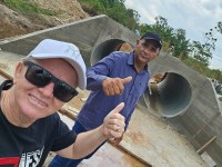 Vereadores Portelinha e Canu acompanham obras de construção de nova ponte na comunidade Recanto Alegre